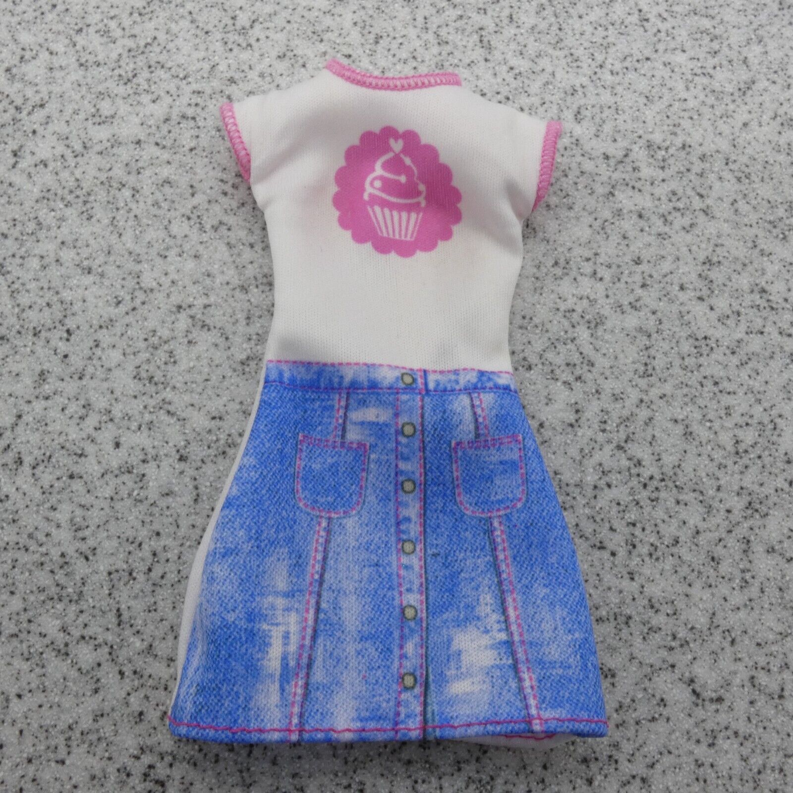 Barbie Careers Bakery Owner Doll Dress White Cupcake Simulated Denim 2016 DMC35