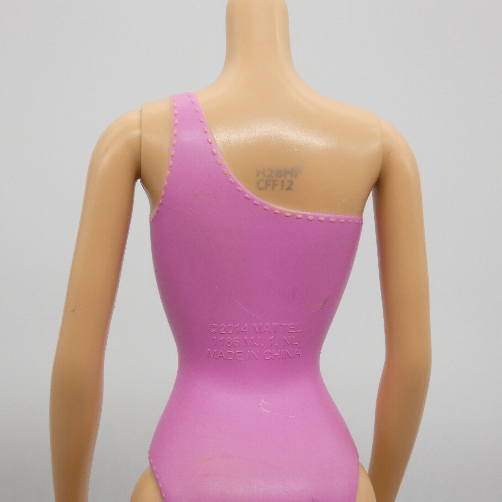 Barbie Beach Doll Body Only Pink Molded Bodysuit Straight Arms 2015 CFF12