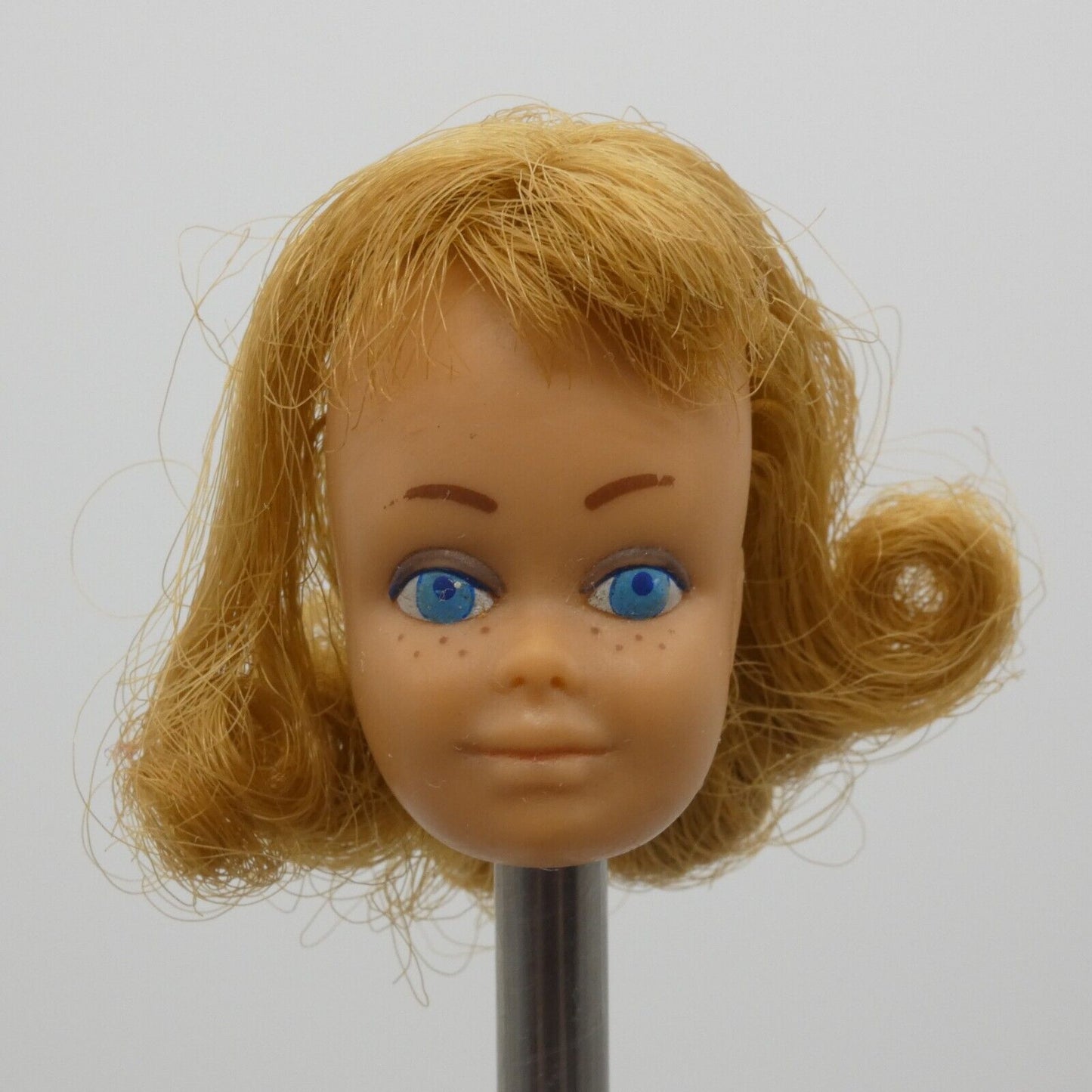 Vintage Barbie Midge Doll Head Only Titian Red Curly Hair Freckles Mattel TLC