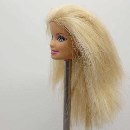 Barbie Doll Head CEO Generation Girl Face Blonde Hair Open Mouth Blue Eyes