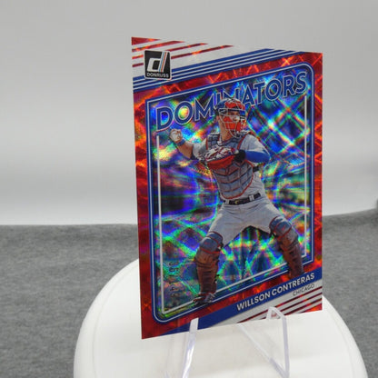 2022 Donruss Baseball Dominators Red #D-10 Willson Contreras 136/149 Refractor