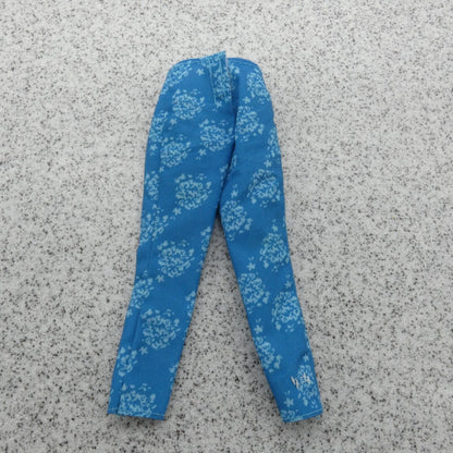 Barbie Doll Capri Pants Blue Teal Turquois Leggings Highwater Yoga