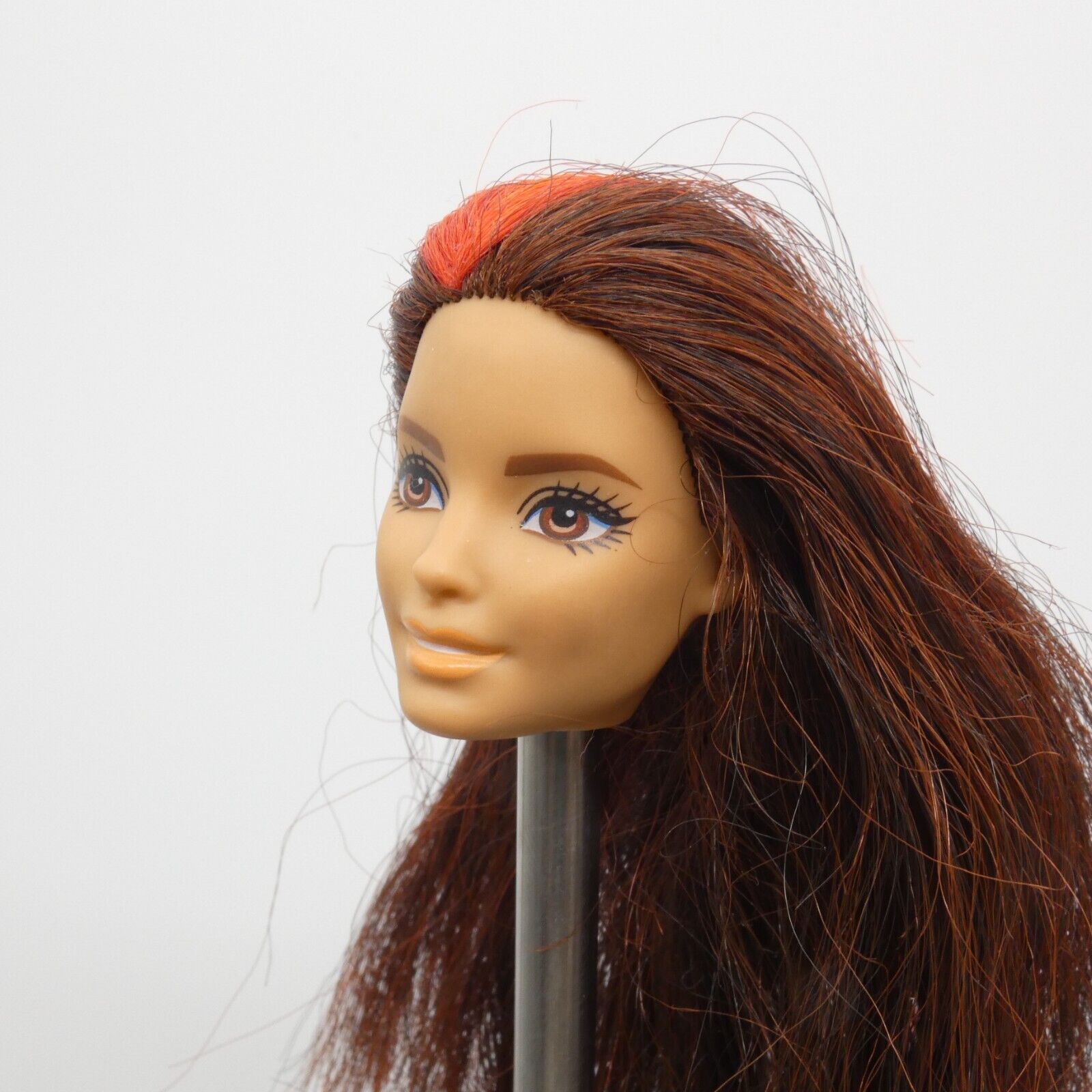 Barbie Careers Game Developer Doll Head Neysa Face Brown Red Hair 2016 DMC33