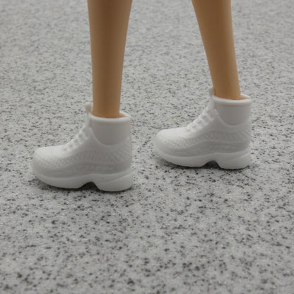 Barbie Doll Size Shoes White High Top Sneakers Fit Made To Move Curvy Tall