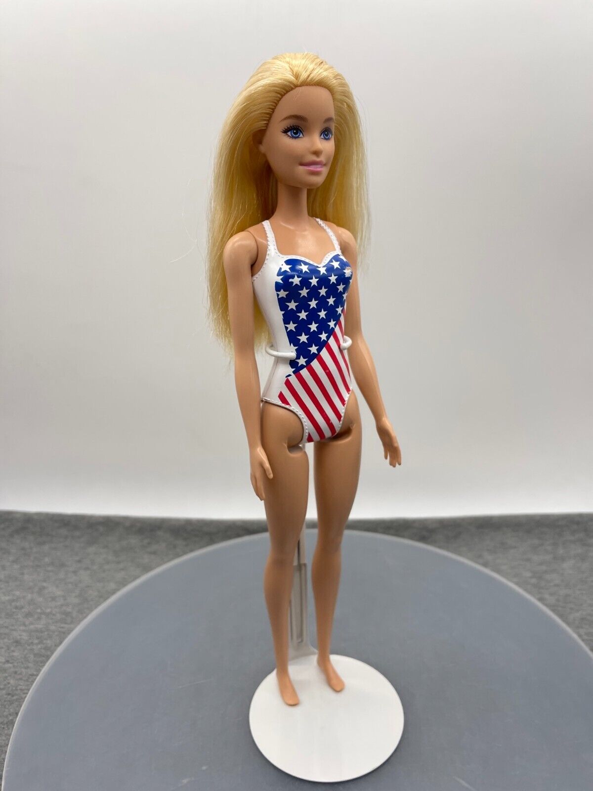 Barbie Beach Doll Millie Face Stars Stripes Swimsuit Straight Arms HDK51 Mattel