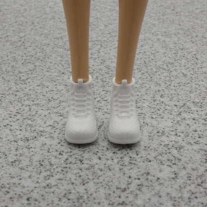 Barbie Doll Size Shoes High Top White Sneakers Gym Fit Made To Move Tall Curvy