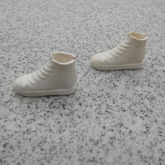 Barbie Doll Shoes White High Tops Sneakers Gym Hiking Laces Flat Feet