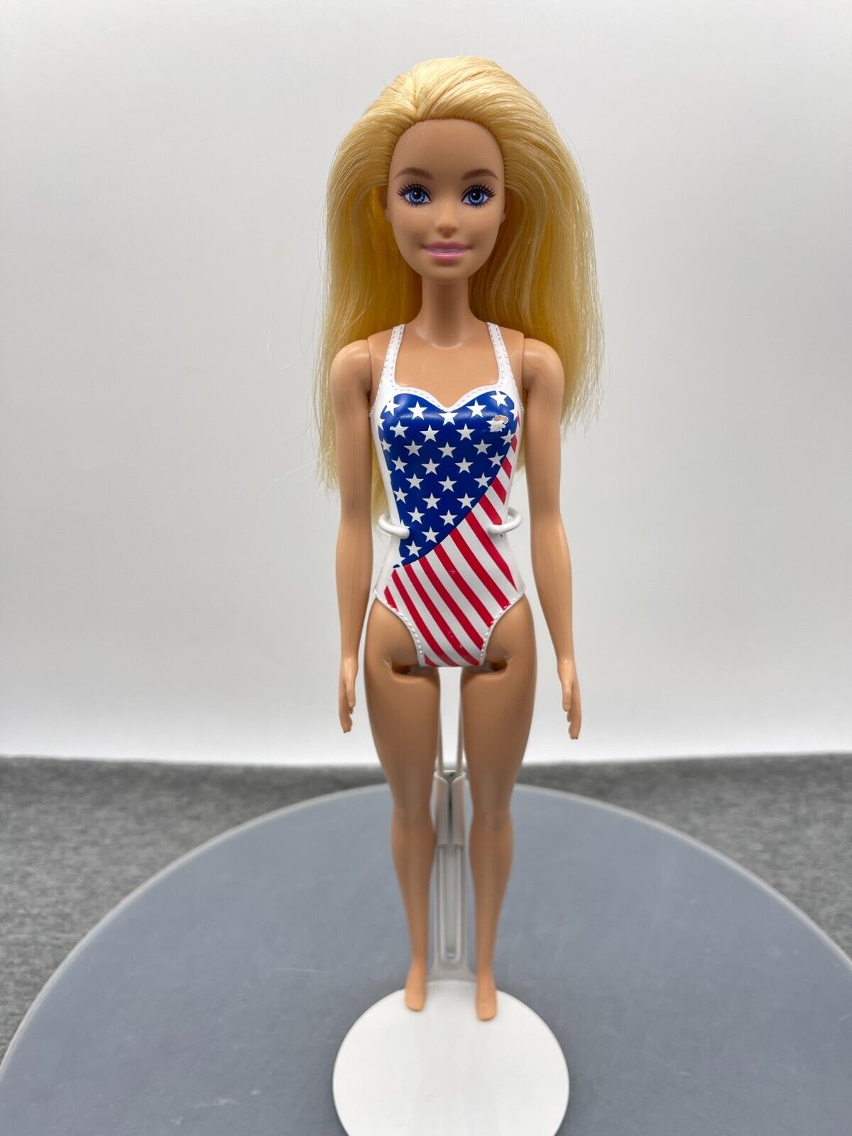 Barbie Beach Doll Millie Face Stars Stripes Swimsuit Straight Arms HDK51 Mattel