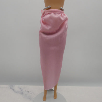 Barbie Doll Skirt Pink Maxi Full Length Satin Like Double Snap Wrapping Waist