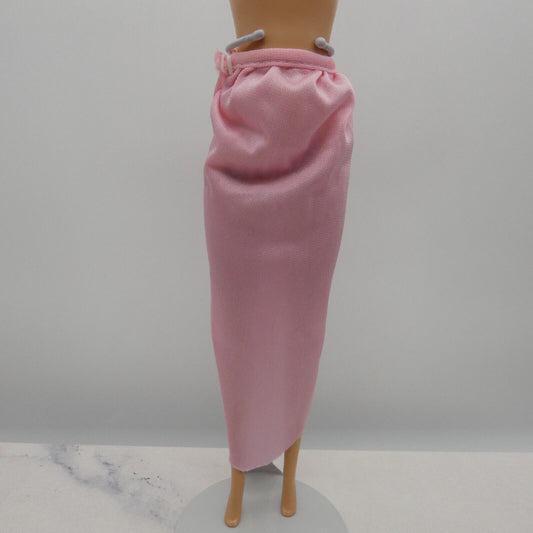 Barbie Doll Skirt Pink Maxi Full Length Satin Like Double Snap Wrapping Waist