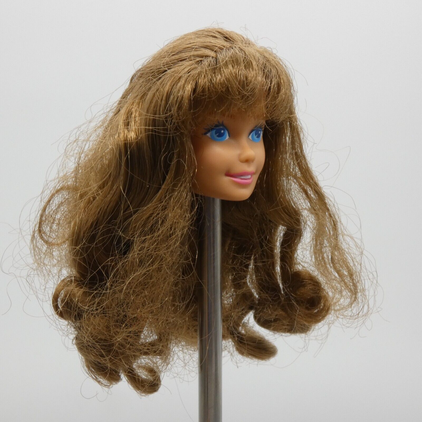 Barbie Little Debbie SuperStar Doll Head Light Skin Curly Brown Hair 1992 10123