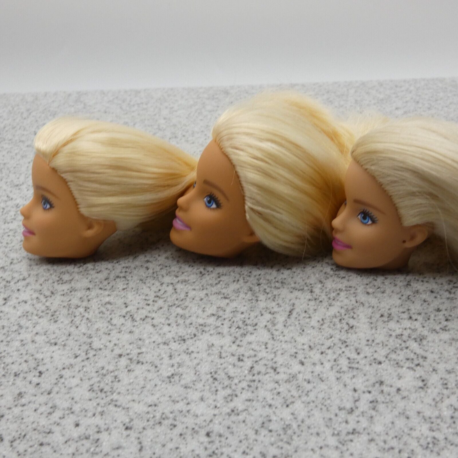 Barbie Doll Head Lot of 3 Millie Face Blonde Blue Eyes Medium Light Skin J291