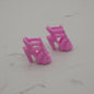 Barbie Doll Size Shoes High Heel Pink Studs Open Toe Sandals Ankle Strap Clone