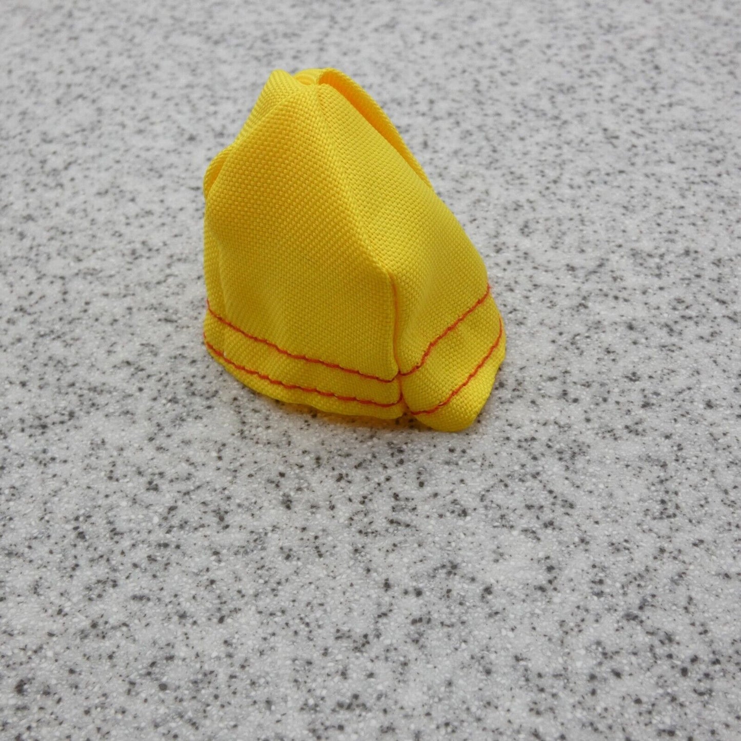 Doll Size Hat Headpiece Yellow Stocking Dome Cap Red Stitching Fits Ken Barbie