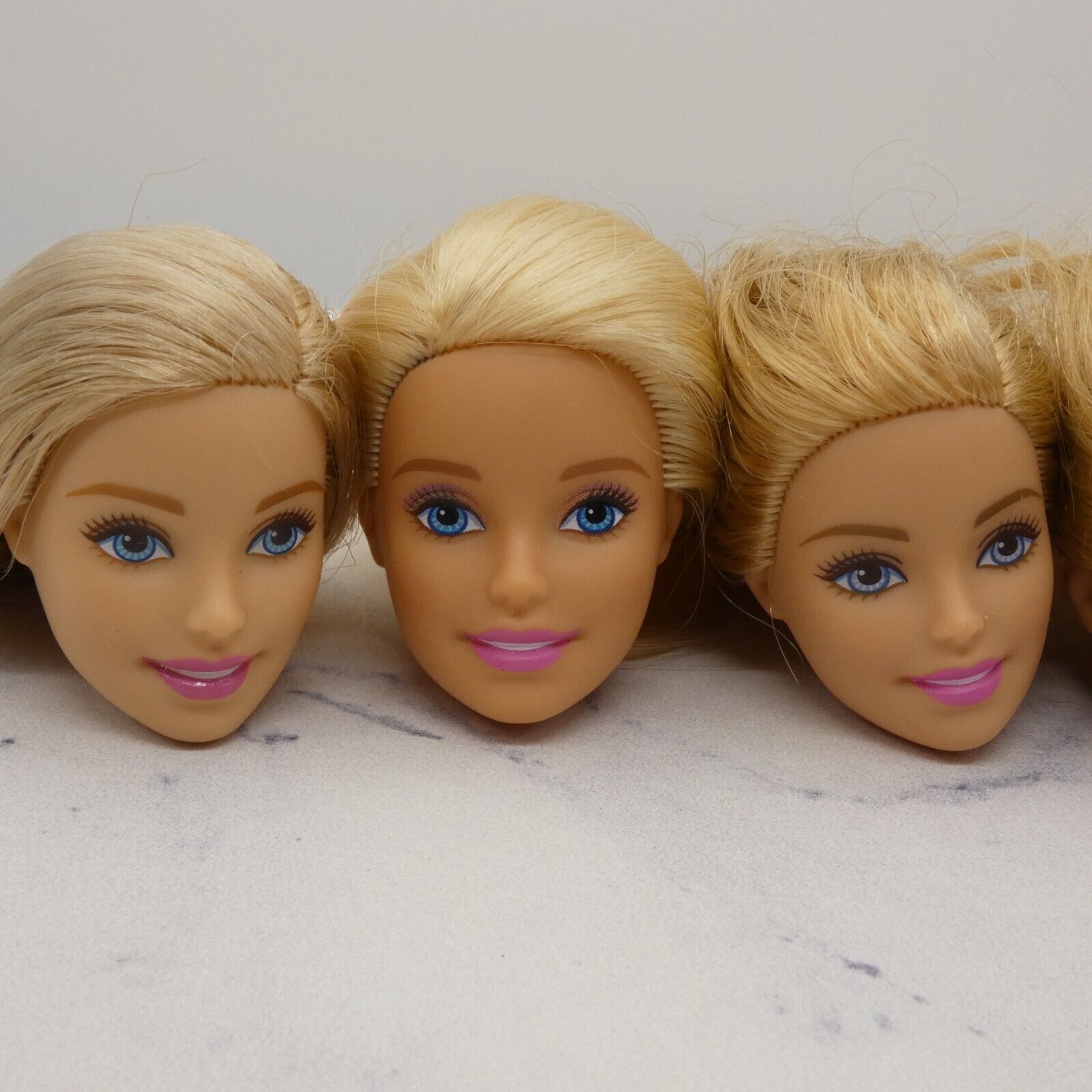 Barbie Doll Head Lot of 5 Heads Millie Face Blonde Blue Eyes Mattel JY15