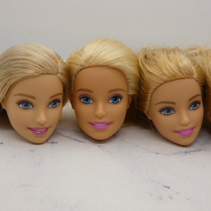 Barbie Doll Head Lot of 5 Heads Millie Face Blonde Blue Eyes Mattel JY15