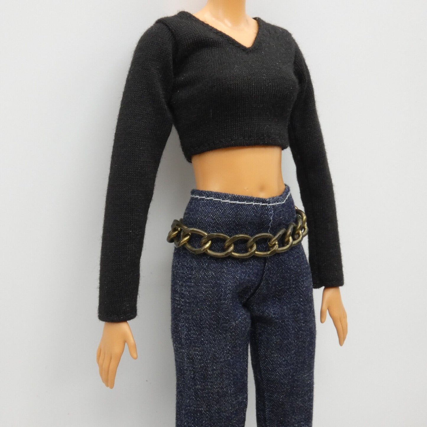 Barbie Curvy Doll Size Antique Bronze Chain Belt Chunky Adjustable Handmade OOAK