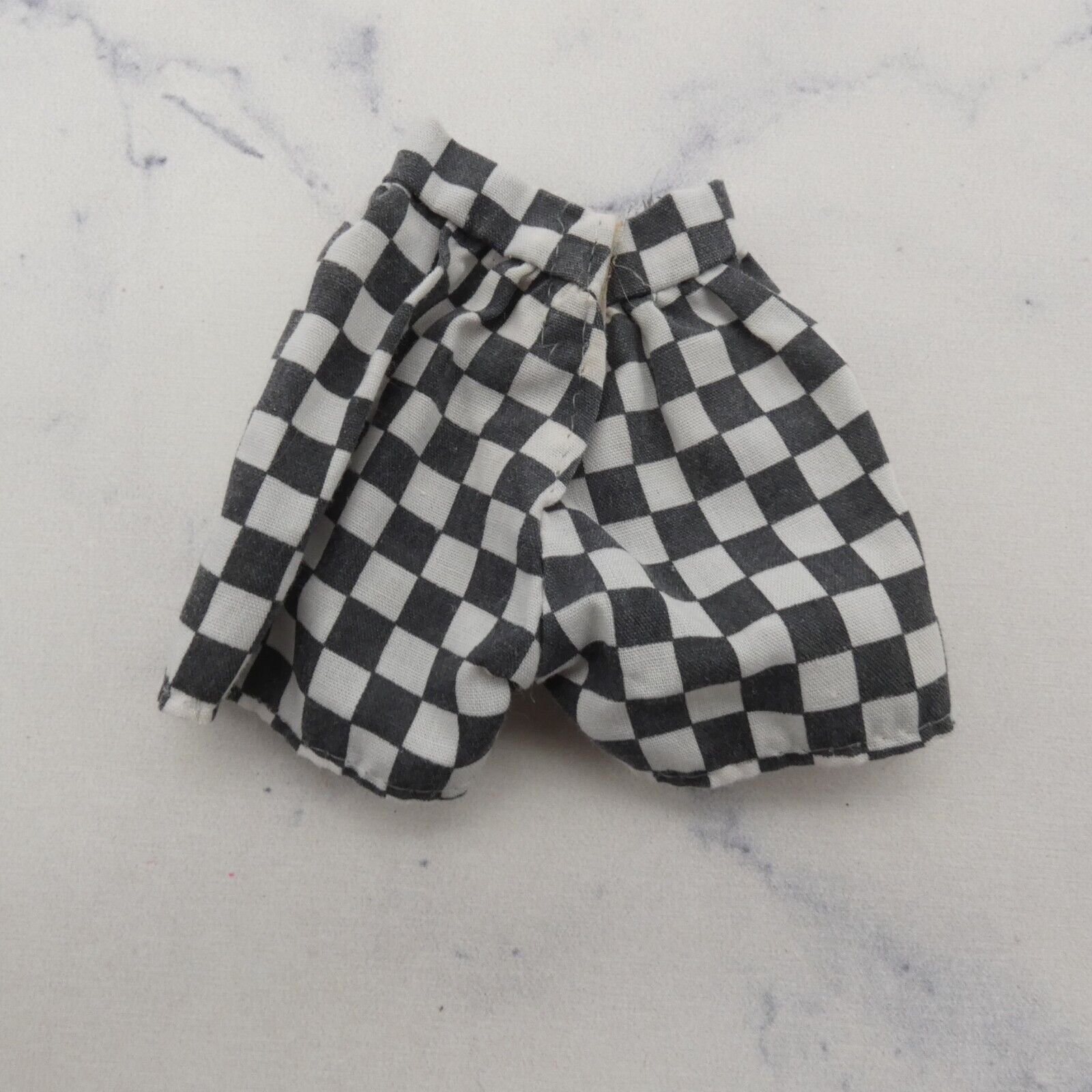 Barbie Doll Size Shorts Black White Checkered Above The Knee Fits Fashionistas