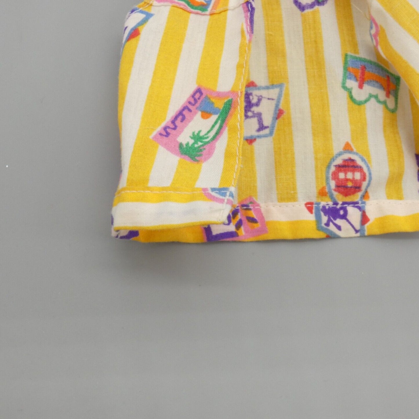 Ken California Dream Doll Shirt Top Yellow White Striped Tank 1987 Barbie 4441