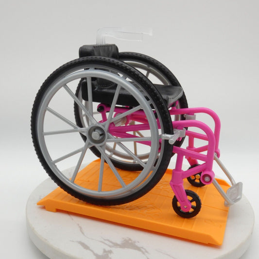 Barbie Doll Hot Pink Wheelchair With Orange Ramp Fashionistas 194 HJT14 Mattel