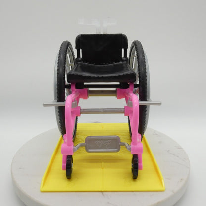 Barbie Doll Pink Wheelchair With Yellow Ramp Fashionistas 165 Mattel 2021 GRB93