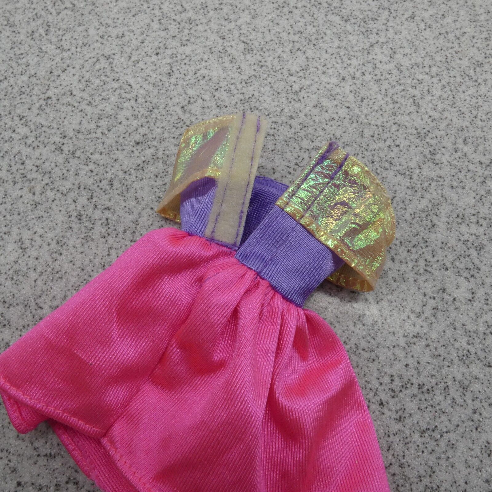 Barbie Doll Fashion Dress Purple Top Iridescent Collar Pink Skirt Genuine Mattel