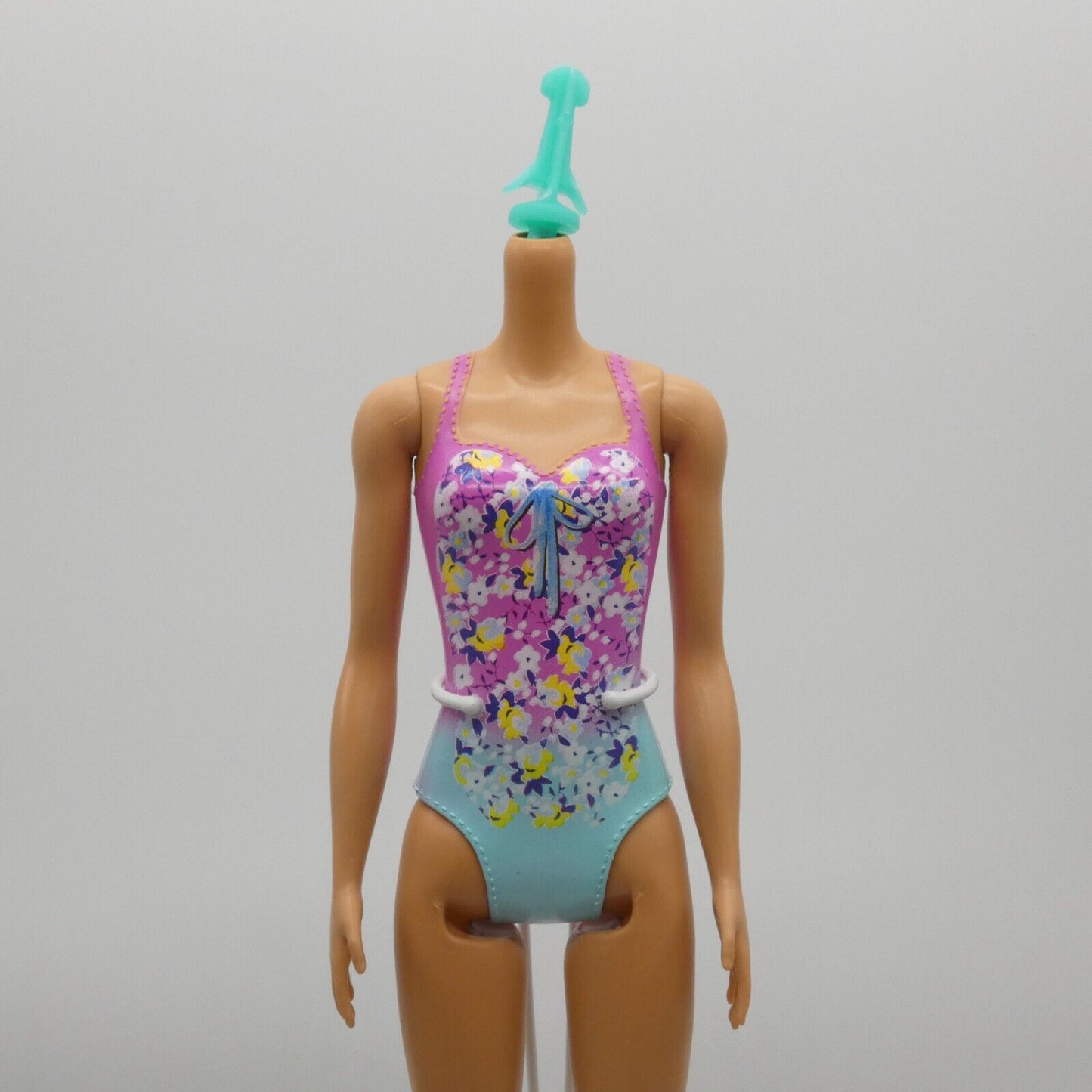 Barbie Water Play Doll Body Medium Light Skin Molded Swimsuit Flat Feet GHW37