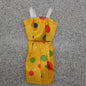 Barbie Doll Size Fashion Dress Yellow Color Circles Tank Straps Sleeveless Clone