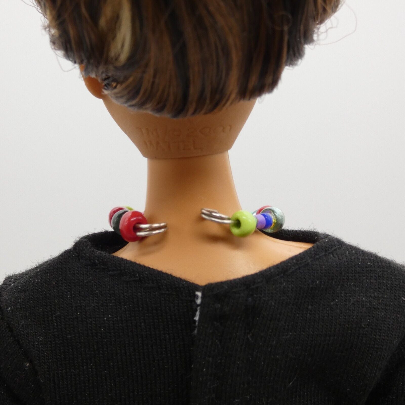 Barbie Doll Size Necklace Choker Rainbow Beads Handmade For 11.5 Inch Dolls