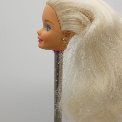 Barbie Doll SuperStar Face Curly Long Blonde Hair