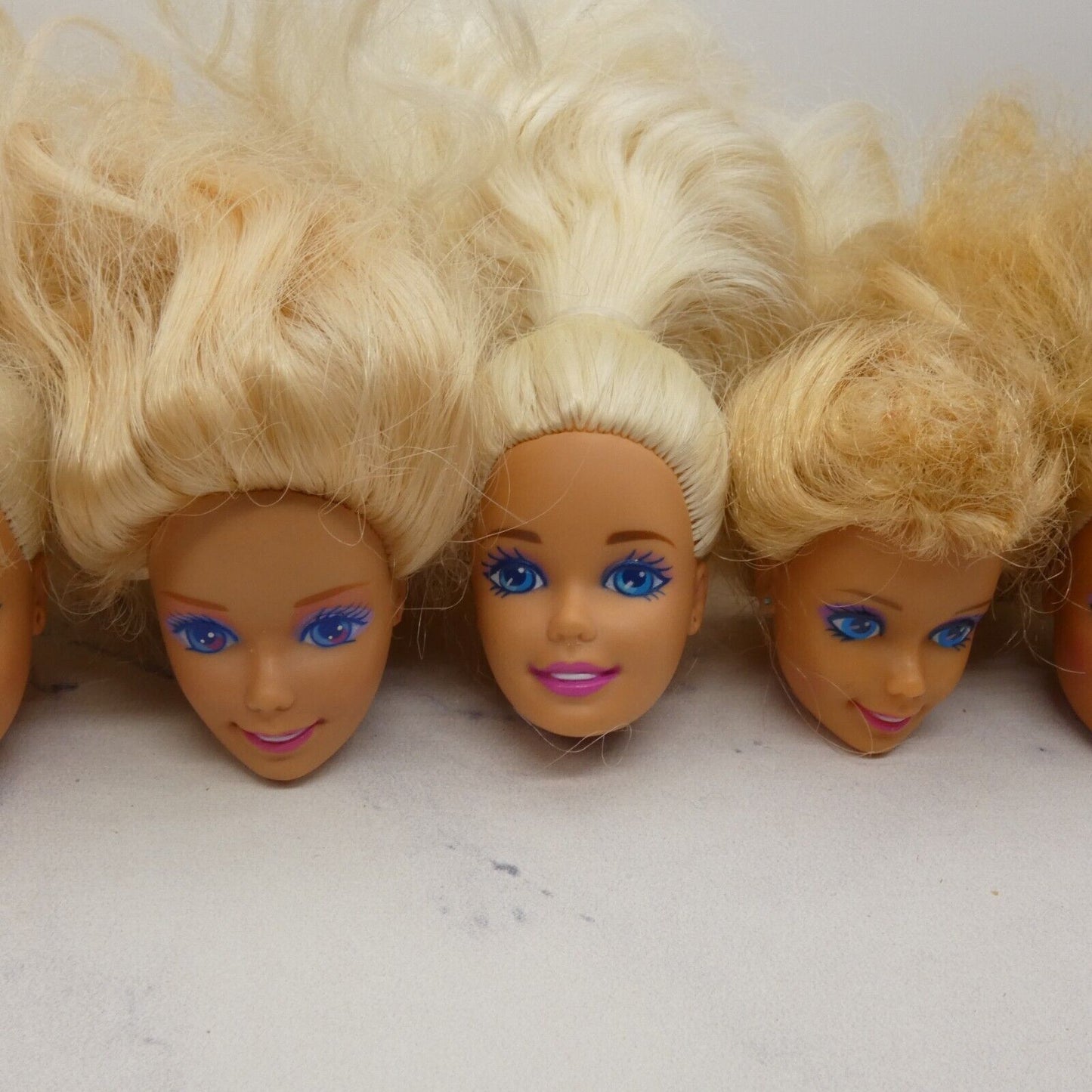 Barbie Doll Head Lot of 5 Heads SuperStar Long Blonde 80s 90s Mattel JY11