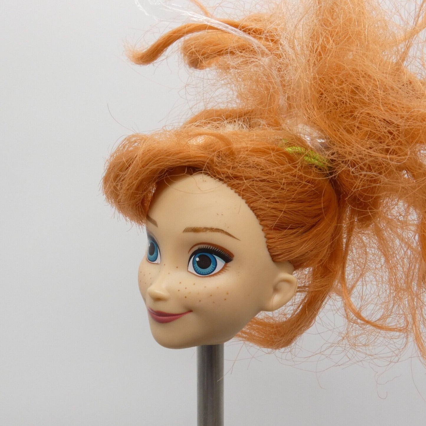 Disney Frozen Princess Anna Doll Head Red Frizzy Hair Silver Highlights Hasbro