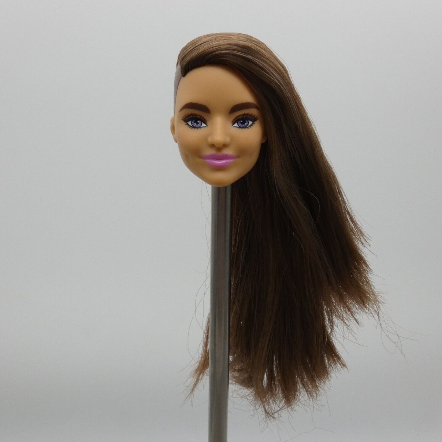 Barbie Extra 9 Doll Head Only Violet Face Brown Hair Shaved Head GYJ28 2021