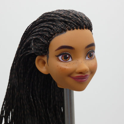 Disney Wish Asha Doll Head Freckles Micro Braids Medium Light Skin Mattel HPX23