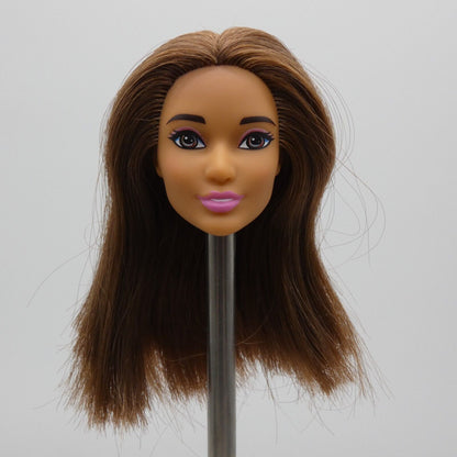 Barbie Dreamtopia June Face Doll Head Brown Hair Medium Light Skin FVR05 Mattel