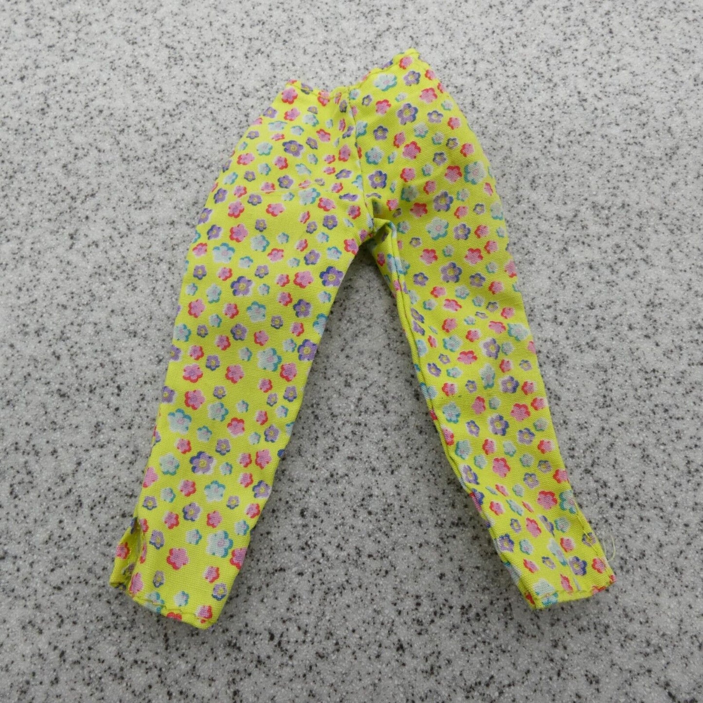 Barbie Doll Size Capri Pants Yellow Floral Flower Highwater Fits Fashionistas