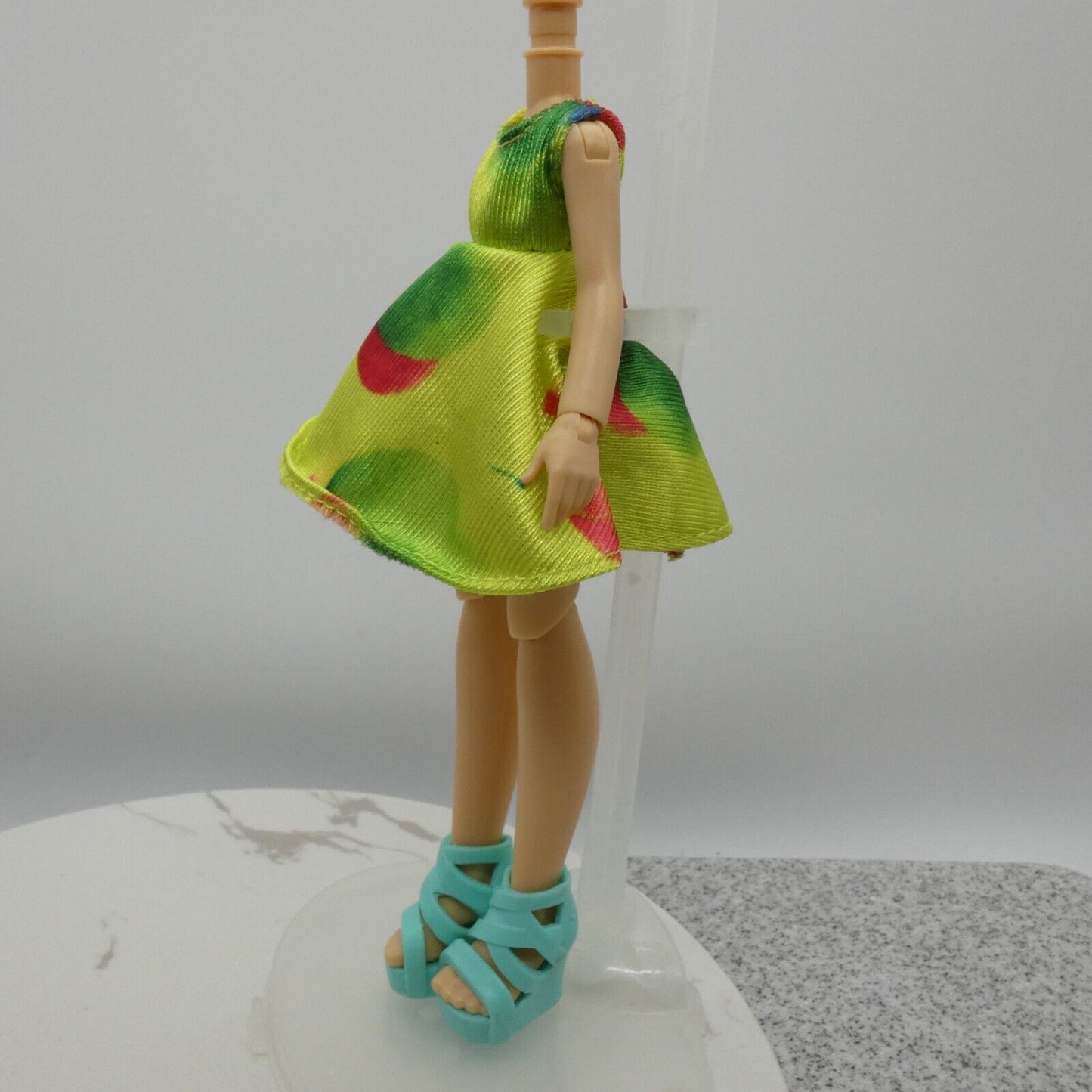 Boxy Girls Stevie Doll Body Floral Dress Aqua High Heel Sandals Jay Play WKQ38