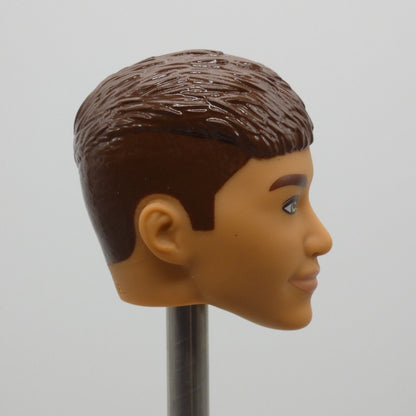 Barbie Fashionistas 195 Ken Doll Head Brown Hair French Crop Green Eyes HJT59