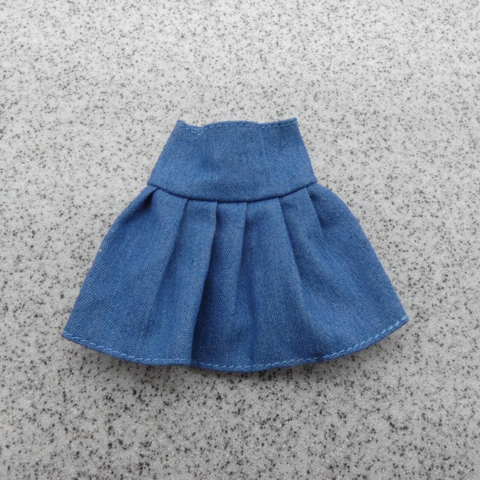 Barbie Doll Size Skirt Blue A-line Knee Length Pleated High Waistband