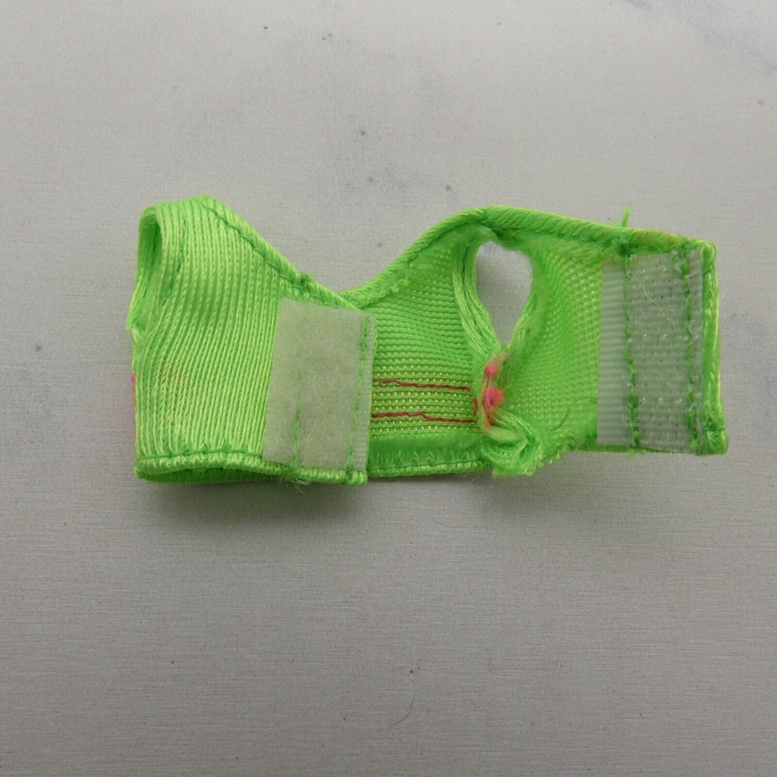 Stacie Doll Size Crop Tank Top Neon Green Pink Stripe Sleeveless Midriff