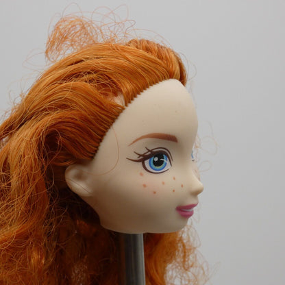 Disney Brave Merida Doll Head Only Curly Red Hair Freckles Light Skin 2011 V1821