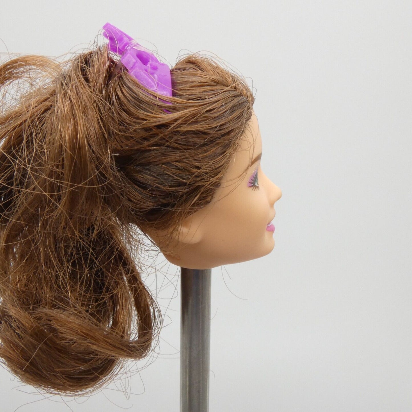 Barbie Princess Power Corinne Doll Head Summer Face Brown Hair Purple Tiara 2015