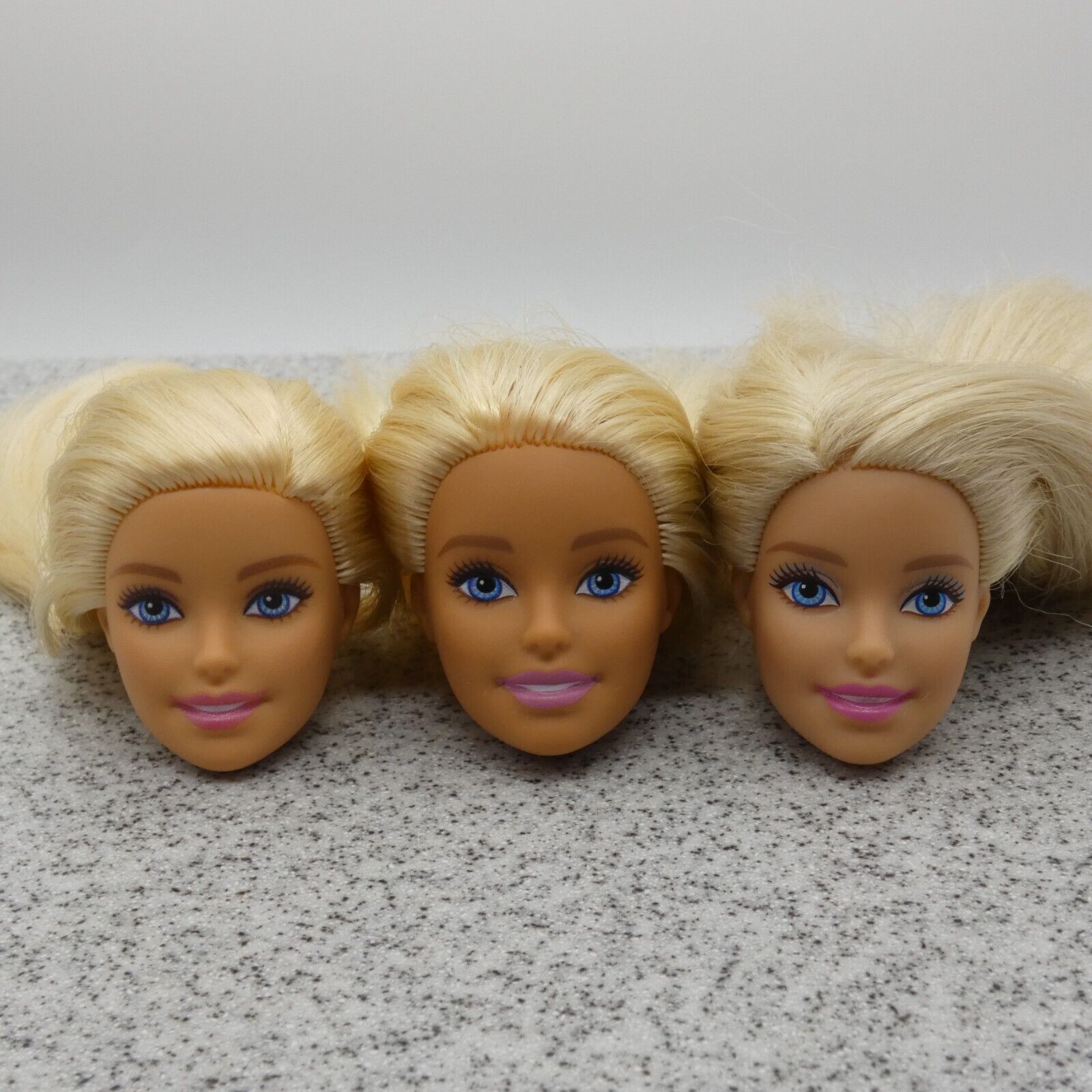 Barbie Doll Head Lot of 3 Millie Face Blonde Blue Eyes Medium Light Skin J291