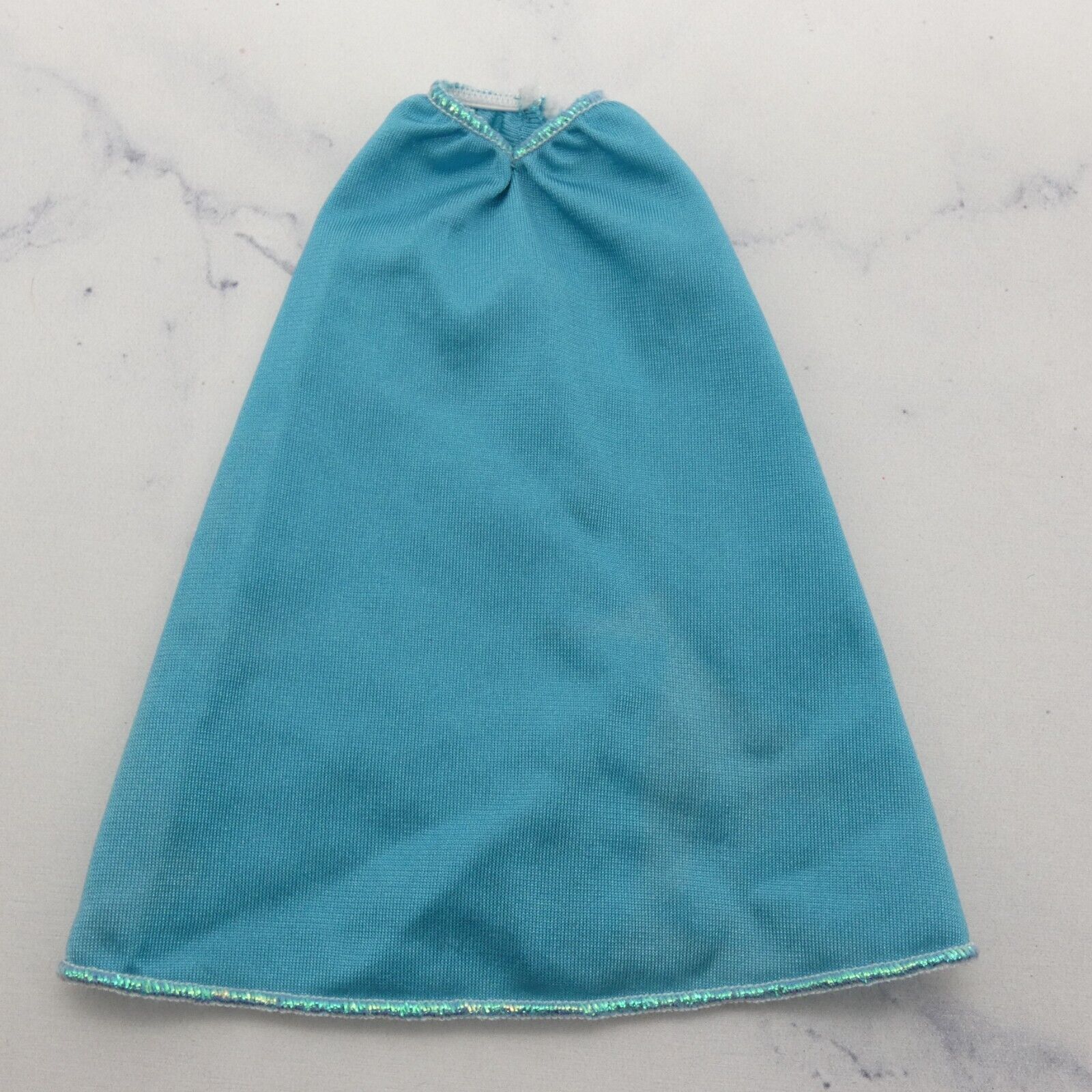 Barbie Doll Size Princess Skirt Teal Aqua Blue Full Length Elastic Waist