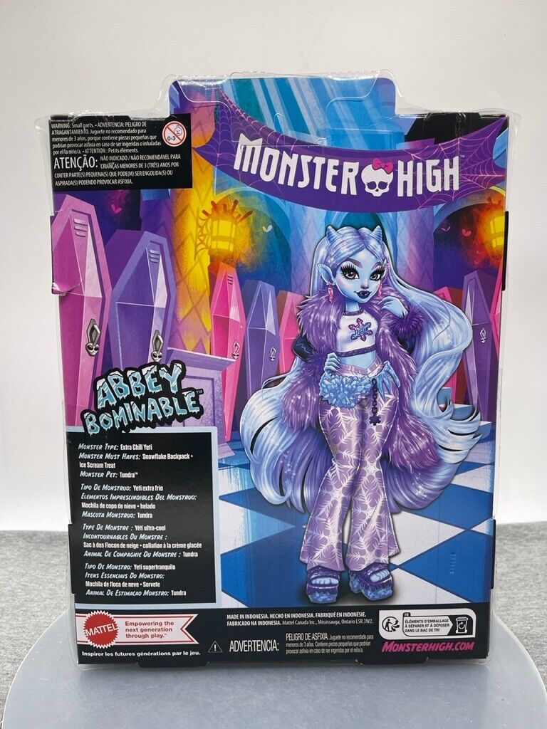 Monster High Doll Abbey Bominable G3 Articulated 2023 Gen 3 Mattel HNF64 New