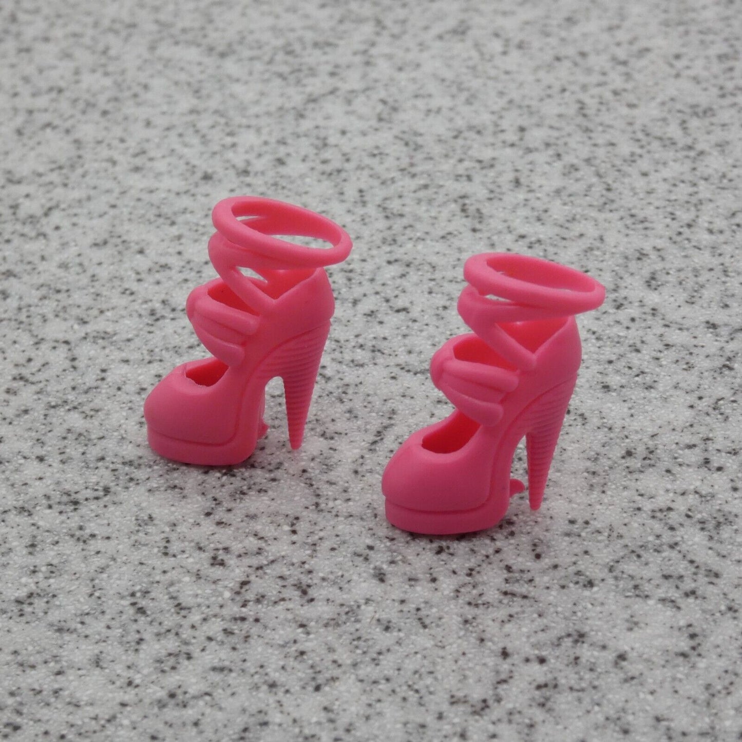 Barbie Doll Size Shoes High Heel Pink Closed Toe For Articulated Feet B1 Clone