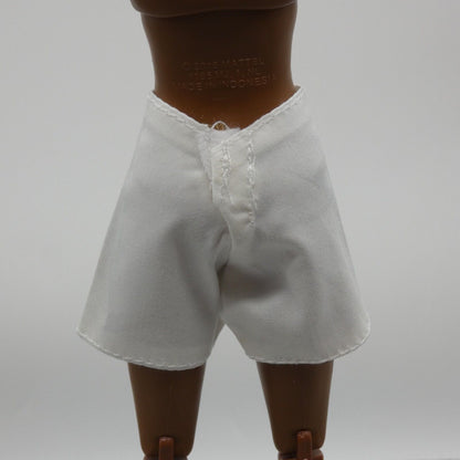 Barbie Doll Size Shorts White Paper Bag High Waist Fit Made to Move Model Muse