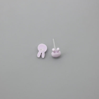 Barbie Integrity Toys FR Doll Size Earrings Light Purple Bunny Head Studs Resin