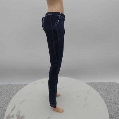 Barbie Doll Size Jeans Dark Wash Blue Pants Straight Leg Mid Waist Ankle Capri