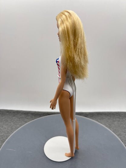 Barbie Beach Doll Millie Face Stars Stripes Swimsuit Straight Arms HDK51 Mattel